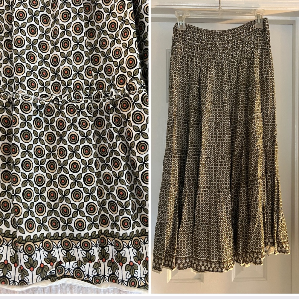 Block Print Fall Maxi Skirt
